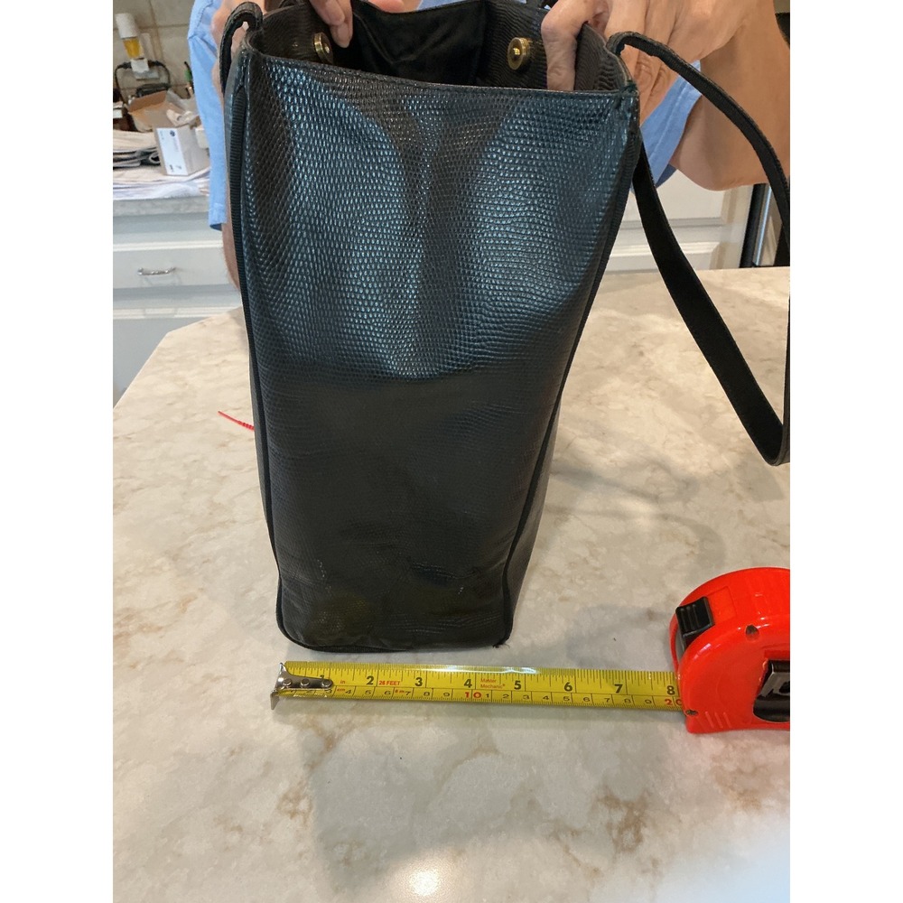 Salvatore Ferragamo Tote Bag Lizard Embossed Leather Handbag Purse - Picture 5 of 8